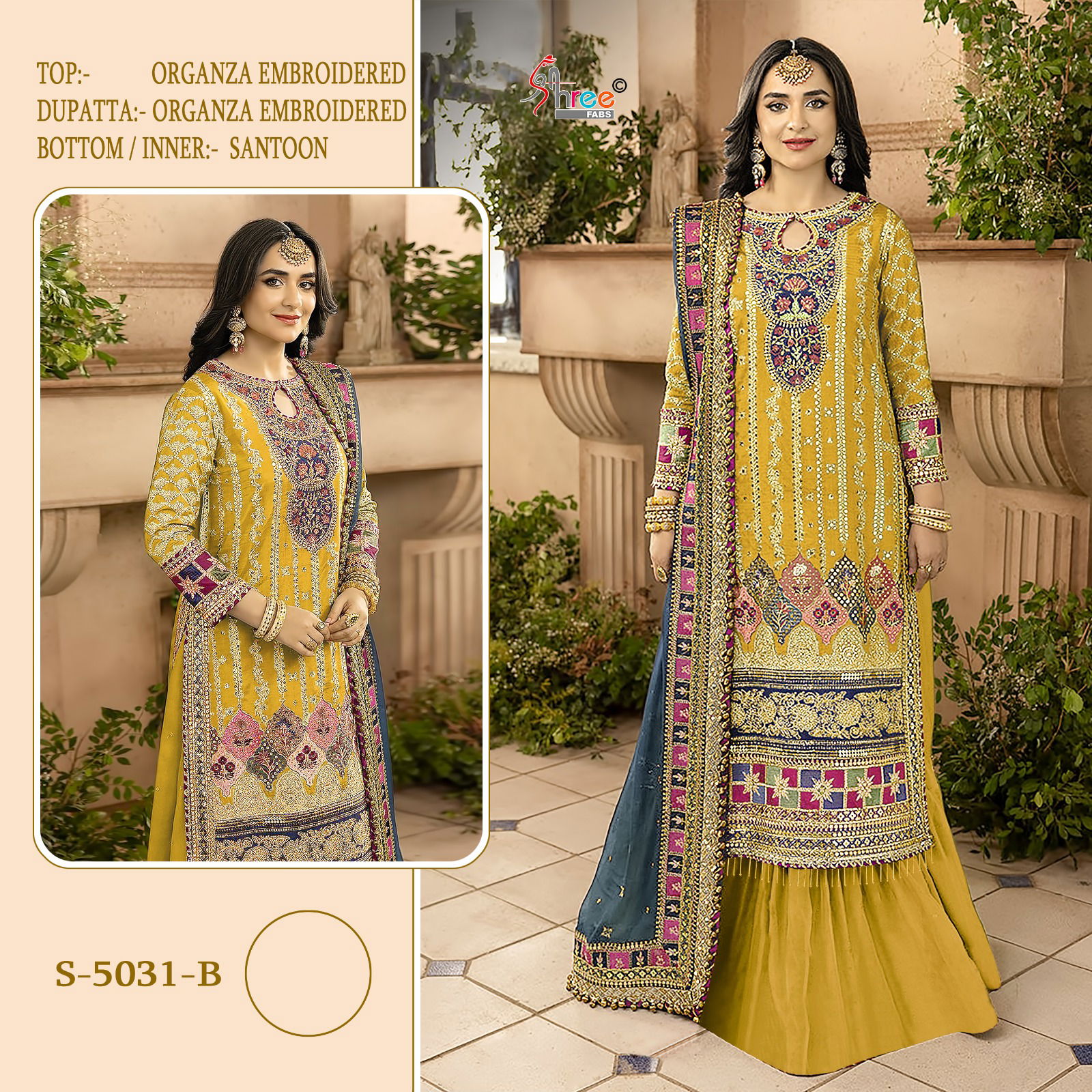 S 5031 By Shree Fabs Organza Designer Salwar Suits Wholesalers In Delhi